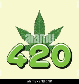 420 cannabis banner vector design illustration with marijuana leaf