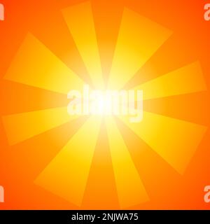 Bright Orange Background texture with Sunburst Rays. Vector illustration in comics, pop art style. Stock Vector