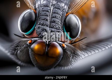 Detailed mosquito head photo. Macro view Stock Photo