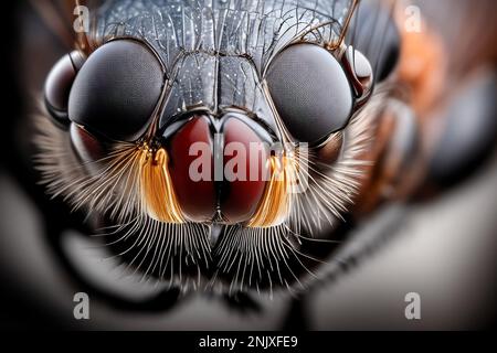 Detailed mosquito head photo. Macro view Stock Photo