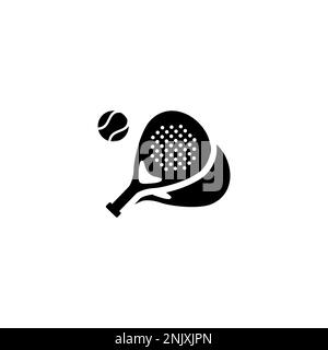 Padle Tennis logo, padle club logo, padle racket and ball logo icon vector Stock Vector