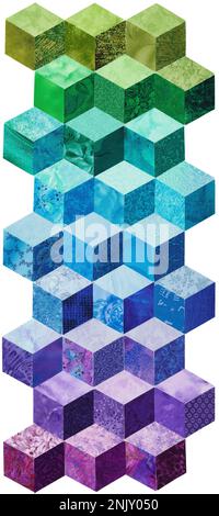 An abstract background made of rhombuses, which look like many small cubes Stock Photo