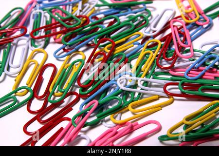 colourful paper clips Stock Photo