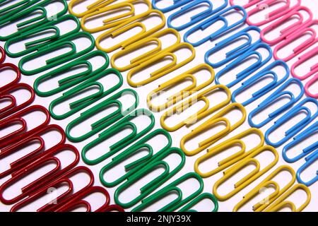 colourful paper clips, cutout Stock Photo