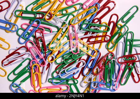 colourful paper clips, cutout Stock Photo