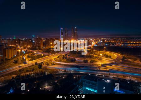 Aerial View Of Four Towers Business Area In Madrid Stock Photo - Alamy