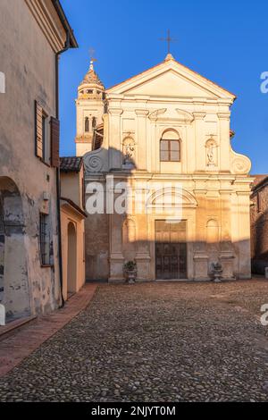 Facade of the Chiesa di San Rocco, a baroque church in Sabbioneta, Lombardy, Italy Stock Photo
