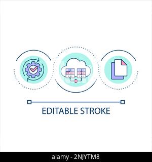 Cloud server loop concept icon Stock Vector