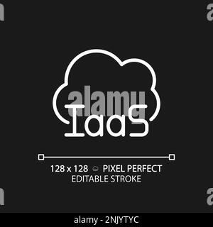Cloud based IaaS pixel perfect white linear icon for dark theme Stock Vector