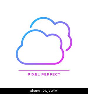 Multicloud pixel perfect gradient linear vector icon Stock Vector