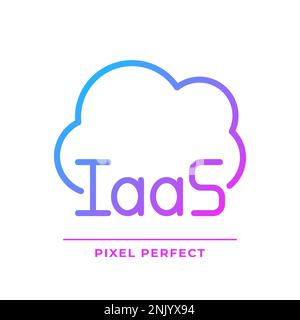 Cloud based IaaS pixel perfect gradient linear vector icon Stock Vector
