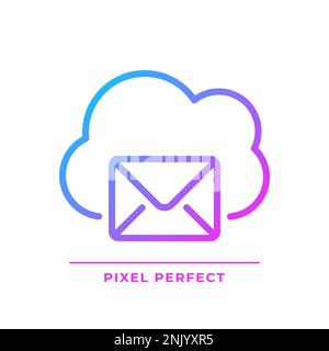 Cloud based email pixel perfect gradient linear vector icon Stock Vector