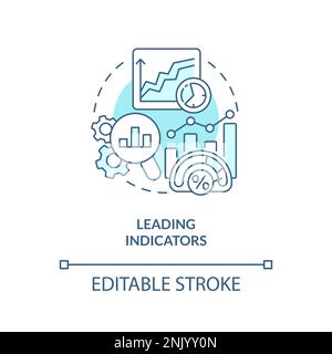 Leading indicators turquoise concept icon Stock Vector
