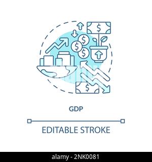 GDP turquoise concept icon Stock Vector