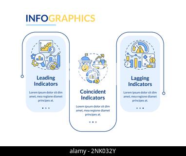 Types of economic indicators rectangle infographic template Stock Vector
