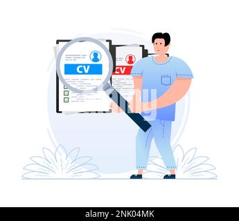 Find person for job. We are hiring. Searching for professional stuff. Stock Vector