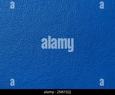 Close up background texture pattern of blue natural leather grain, directly above Stock Photo