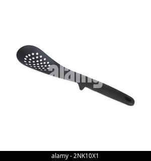 Black plastic skimmer isolated over white background. Stock Photo