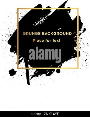 Original grunge brush paint texture design acrylic stroke poster over square frame vector. Original rough paper hand painted vector. Perfect design fo Stock Vector