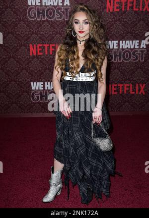 Hollywood, United States. 22nd Feb, 2023. HOLLYWOOD, LOS ANGELES, CALIFORNIA, USA - FEBRUARY 22: McKenzi Brooke arrives at the Los Angeles Premiere Of Netflix's 'We Have A Ghost' held at the Netflix Tudum Theater on February 22, 2023 in Hollywood, Los Angeles, California, United States. ( Credit: Image Press Agency/Alamy Live News Stock Photo