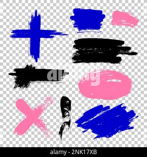 Set of paint, ink brush strokes, brushes, lines. Dirty artistic design elements, boxes, frames for text Stock Vector