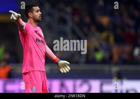 Milano Italy . February 22, 2023, Diogo Costa of Fc Porto gestures during the Uefa Europa League Group C match between Fc Internazionale and Fc Porto at Stadio Giuseppe Meazza on February 22, 2023 in Milano Italy . Stock Photo