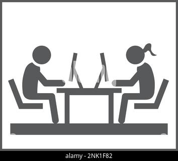 Pictogram for co-working-spaces, work together Stock Vector