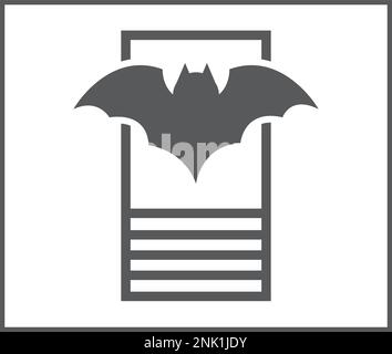 Bat nesting box for buildings to save the species Stock Vector