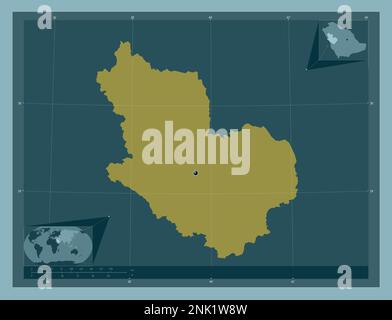 Al Madinah al Munawwarah, region of Saudi Arabia. Solid color shape. Corner auxiliary location maps Stock Photo