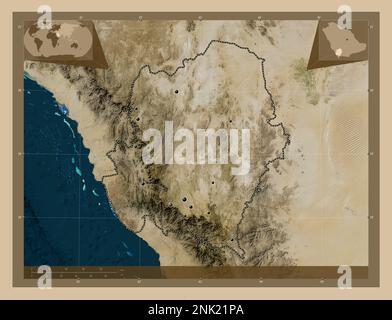 Asir Map 'Asir, region of Saudi Arabia. Low resolution satellite map. Locations ...