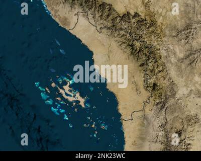 Jazan, region of Saudi Arabia. Low resolution satellite map Stock Photo