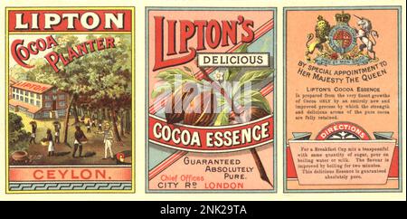 Victorian Advertisement for Chocolate in various forms, Circa 1899 Stock Photo