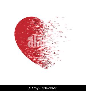Exploding heart with grain texture. EPS 10, Editable, Vector ...
