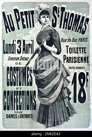 Victorian Advertising Illustration poster for Men and Women's clothing, Circa 1899 Stock Photo