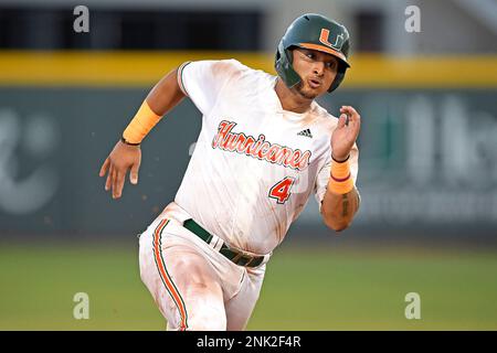 CORAL GABLES, FL - JUNE 04: Miami catcher Maxwell Romero Jr. (4