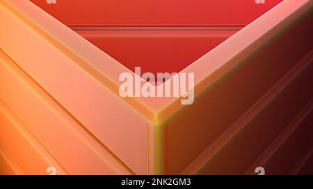 Orange triangular pop object zoom abstract, dramatic, modern and high -quality 3D Rendering graphic design element material High quality 3d illustrati Stock Photo