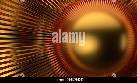 Gold and black ring -shaped metal and donut -like sphere abstract, dramatic, modern and high -quality graphic design element material High quality 3d Stock Photo