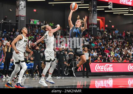 COLLEGE PARK, GA – JUNE 02: Atlanta forward Cheyenne Parker (32) drives to  the basket during the WNBA game between the Las Vegas Aces and the Atlanta  Dream on June 2nd, 2023