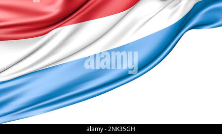 Luxembourg Flag Isolated on White Background, 3d Illustration Stock Photo