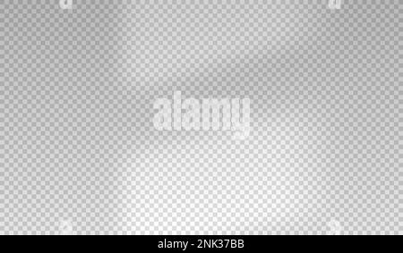 Shadow from light window. Overlay shade blinds. Reflect sun beams on wall. Reflecting shades jalousie isolated on transparant background. Reflected Stock Vector