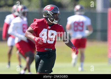 Tampa Bay Buccaneers linebacker Cam Gill (49) runs onto the field during a  NFL football game against the Buffalo Bills, Sunday, Dec.12, 2021 in Tampa,  Fla. (AP Photo/Alex Menendez Stock Photo - Alamy