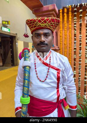 Prakasam Cotton Men's Brown Colour Panchakacham Readymade dhoti and towel  set with pocket - free Size-100
