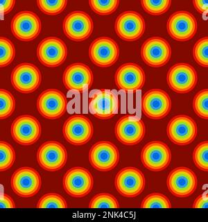 Seamless atr abstract mosaic rainbow circles pattern Stock Vector