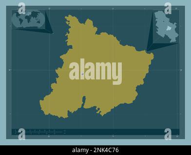 Pomoravski, district of Serbia. Solid color shape. Corner auxiliary location maps Stock Photo