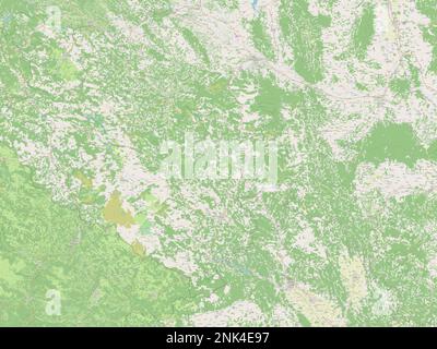 Raski, district of Serbia. Open Street Map. Locations and names of ...