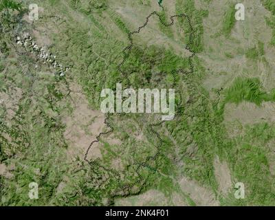 Raski, district of Serbia. High resolution satellite map. Locations and ...