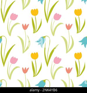 Tulips vector seamless pattern Stock Vector