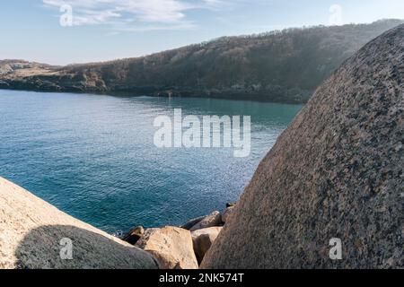 Black Sea shore Beglik Tash Stock Photo