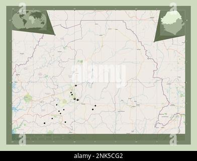 Map of Sierra Leone with Major Cities and Neighboring Countries Stock ...