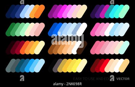 Set of vector palette, modern color schemes and combinations ...